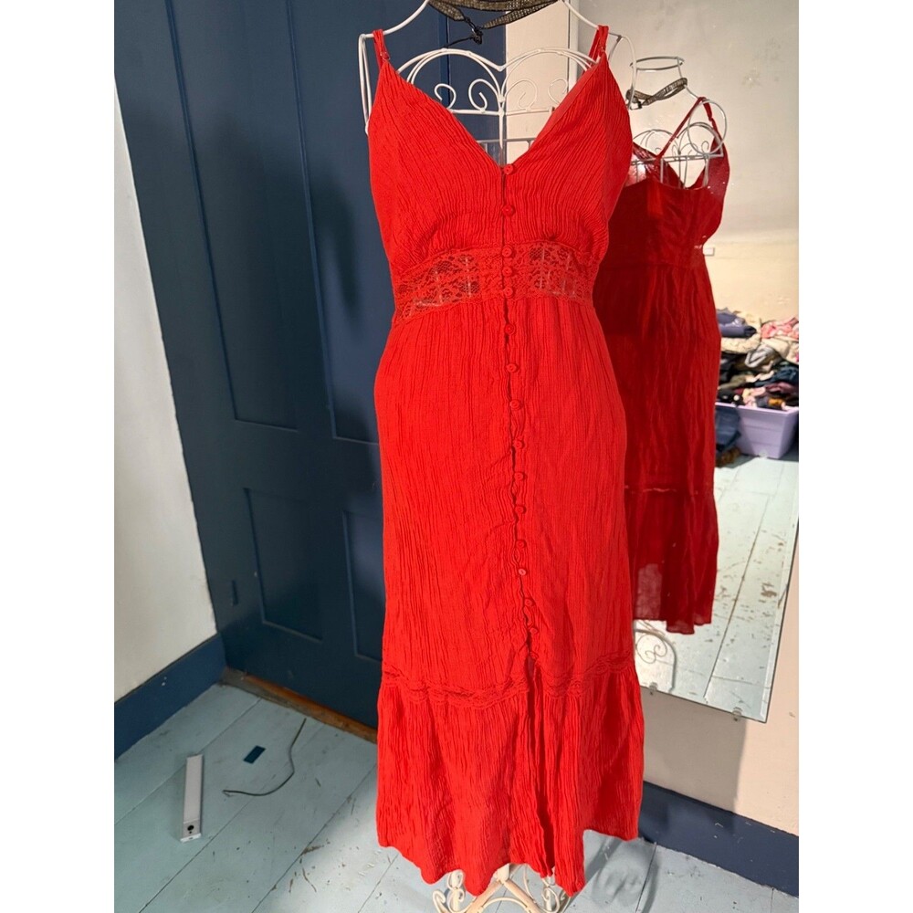 dress-women’s casual boho poppy orange size small. Brand lush